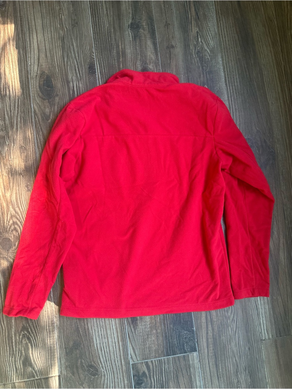 The North Face Red Fleece Quarter-Zip Pullover with Dark Trim - Picture 5 of 9